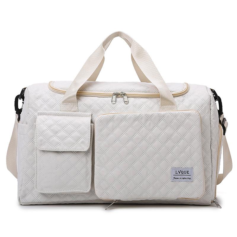 Folding long and short distance large capacity portable travel bag casual and lightweight Oxford cloth travel bag dry and wet separation fitness bag