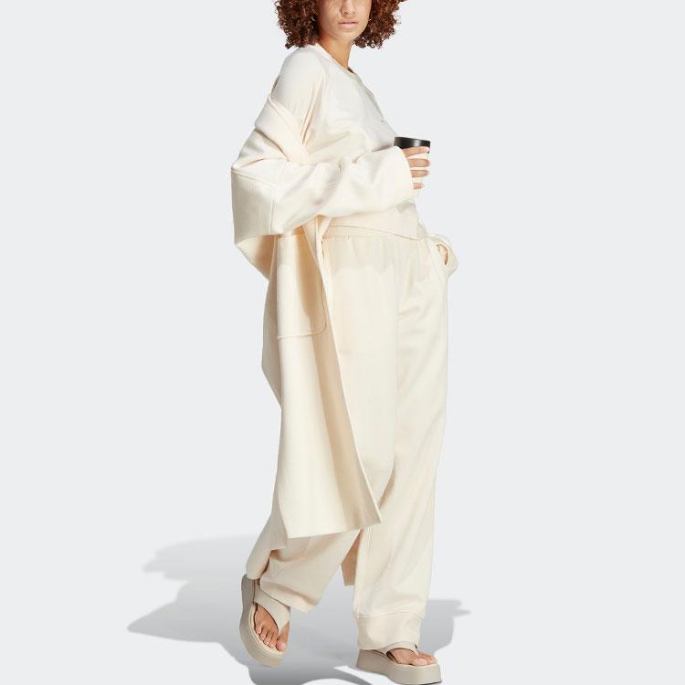 Adidas Originals Essential Premium Essentials Tee Solid Color Logo Ribbed Crew Neck Loose Fit Sports Short Sleeve Raglan T-Shirt Women Tops IC5252