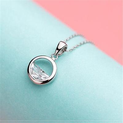 925 Sterling Silver Zircon Circle Charm Necklace Pendant For Women Wedding Jewelry Accessories Gift Choker Bijoux Dz915