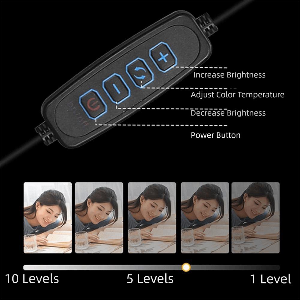 Dimmable LED Table Lamp Rocker Arm Folding Desk Light Adjustable Reading Light  Study