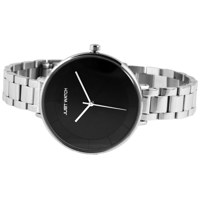 Montre femme - Lyla - Argent - Cadran noir - Bracelet acier 38 mm