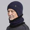 Fashion Outdoor Men Winter Knitted Hat Plush Warmth Peaked Cap Earmuff Casual Faux Fur Lined Bomber Hats Cycling Ear Protection
