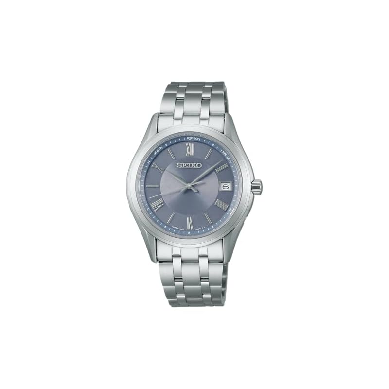 [Seiko Watch] SEIKO SELECTION SBTM359 Japanese-made men's wristwatch, solar-powered, radio-controlled, with date calendar, blue-gray dial, sapphire