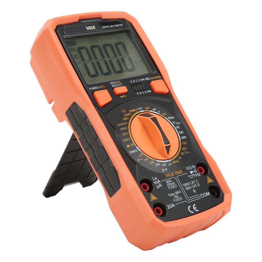 9808+ High Accuracy Digital Multimeter Multifunctional Electrical Tester Measuring AC DC Voltage Current Capacitance