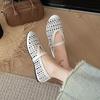 Damen Hohl Ballett Schuhe Sommer Flach Mary Jane Schuh Schnalle Einfarbig Bequem Runde Spitze Vielseitig Freizeit Ballerinas