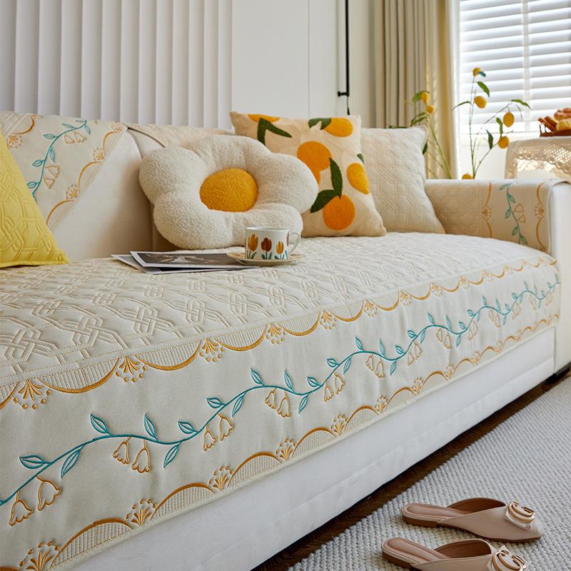 Korean Sofa Cushion New High-End Non-Slip Seat Cushions Four Seasons Universal Sofa Cover Cover Cloth Backrest Towel
