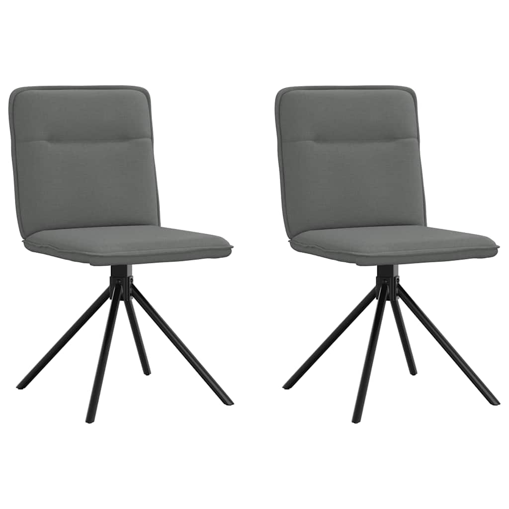 Dining Chairs 2 Pcs Dark Grey Fabric