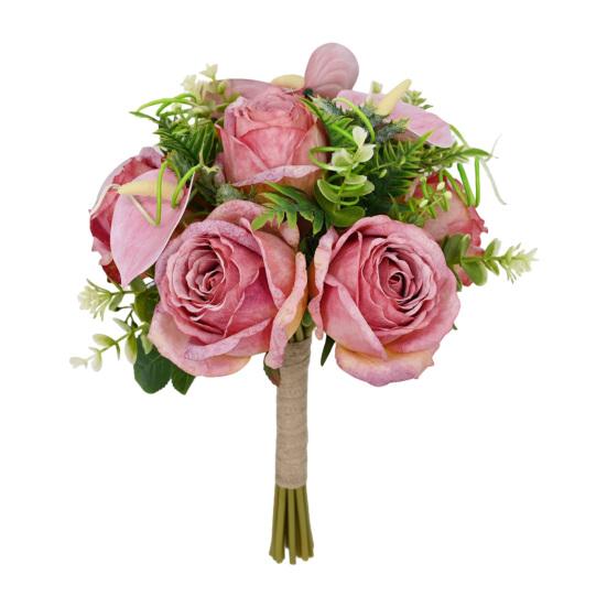 Artificial Rose Bouquet Simulated Fabric Not Wither Blooms All Year No Watering Needed Simulation Flower for Home Table Decorations