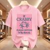 If Crabby Please Return To The Beach T Shirts Striped Short Sleeve Cotton Beach Vacation Tshirt Design Funny Crab Graphic Tees