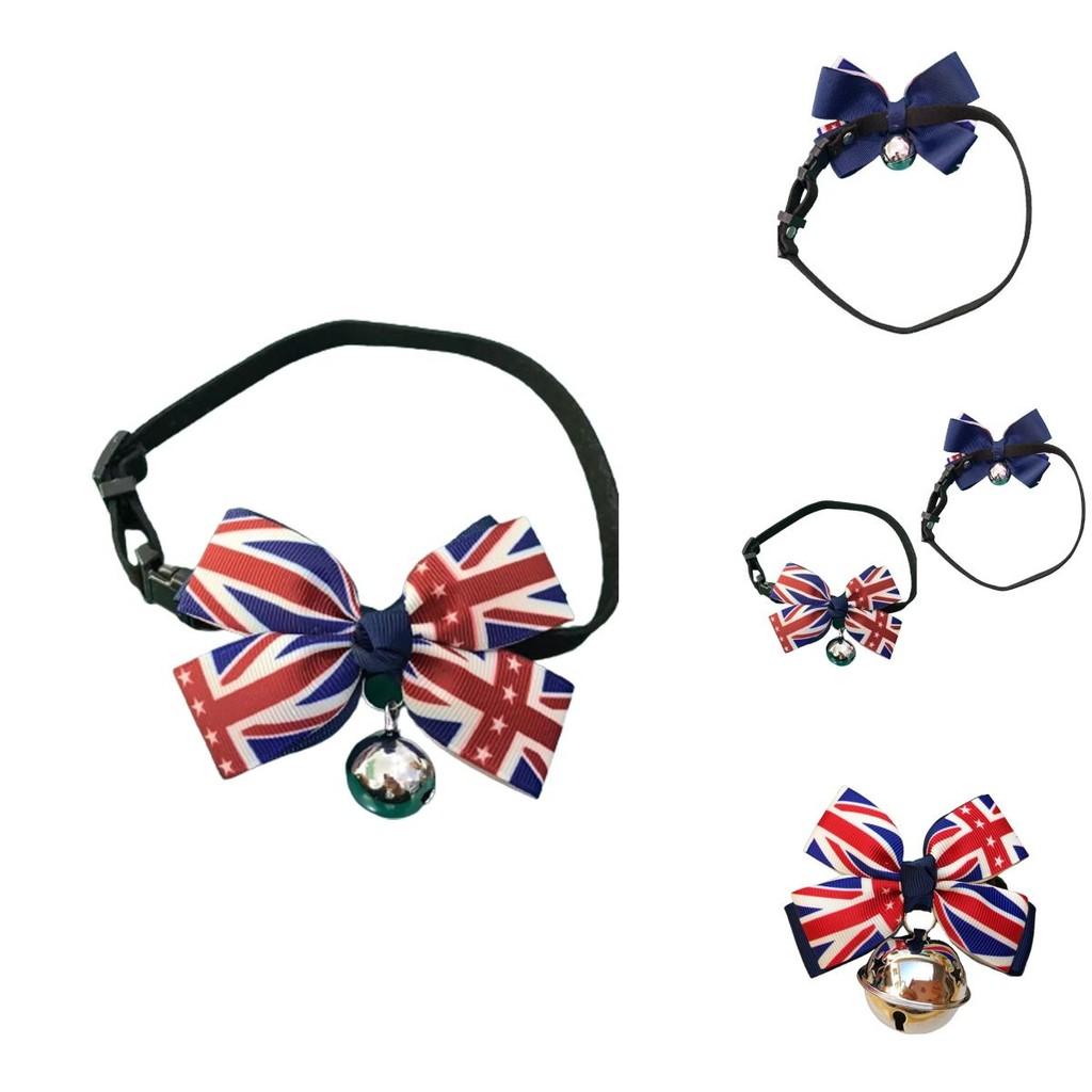 Adjustable Bow Tie Cat Collar With Union Jack Theme Stylish And Comfortable For Pets