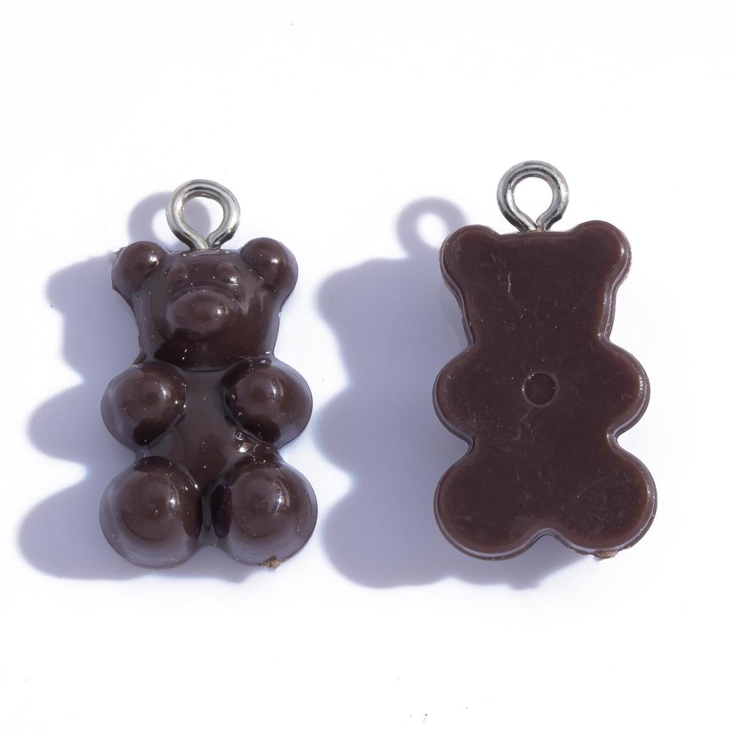 Colorful Transparent Bear Resin Pendant for DIY Jewelry and Keychains