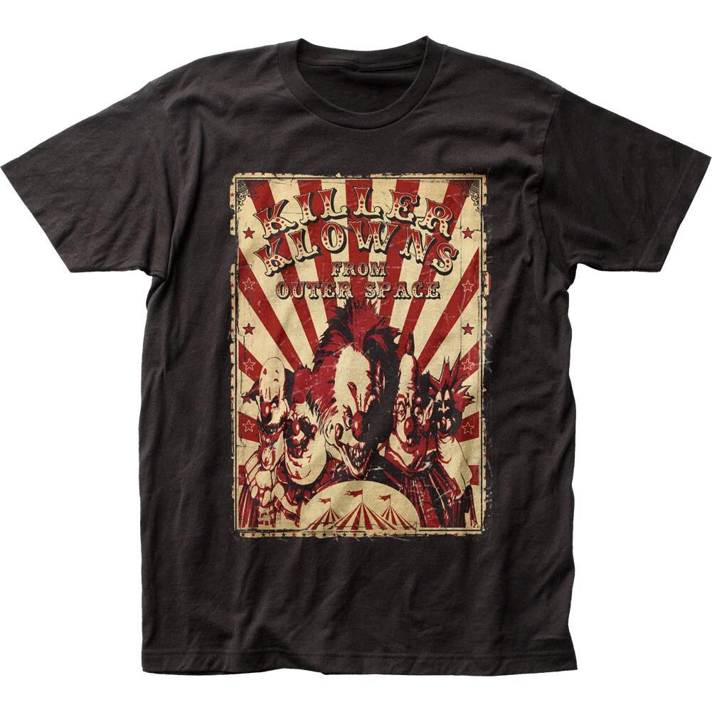 

Киллеры-клоуны из космоса Цирковая листовка Мужская футболка Классическая футболка из фильма Черная 3XL