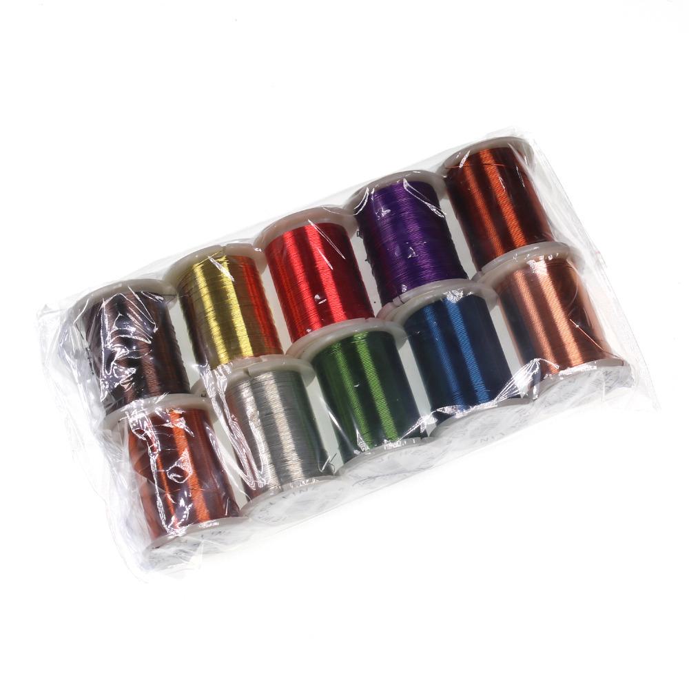 10 Spools 0.3mm X 10m Fly Tying Copper Wire Jewelry Line for Copper John Fly Nymph Midge Scud Flies Insect Bait
