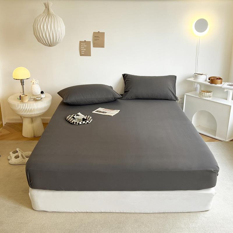 Baumwoll-Matratzenbezug mit elastischem Gummiband Weicher Komfort Spannbettlaken Ins-Stil Einfarbig Bettlaken Verstellbarer Bettschutz