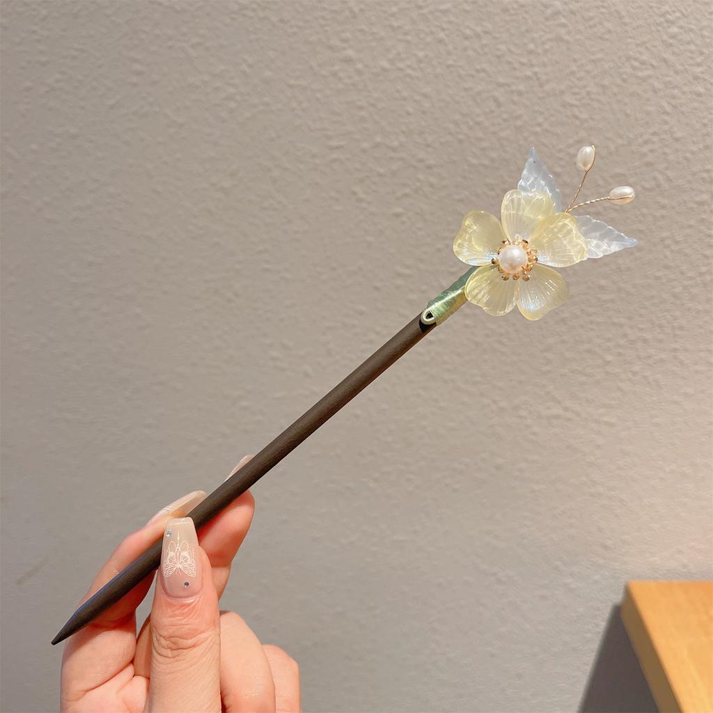 Wooden New Chinese Style Hairpin Women's Ancient Style Horse Face Skirt Accessories High-End Hanfu Step Rocking Women Hair Stick