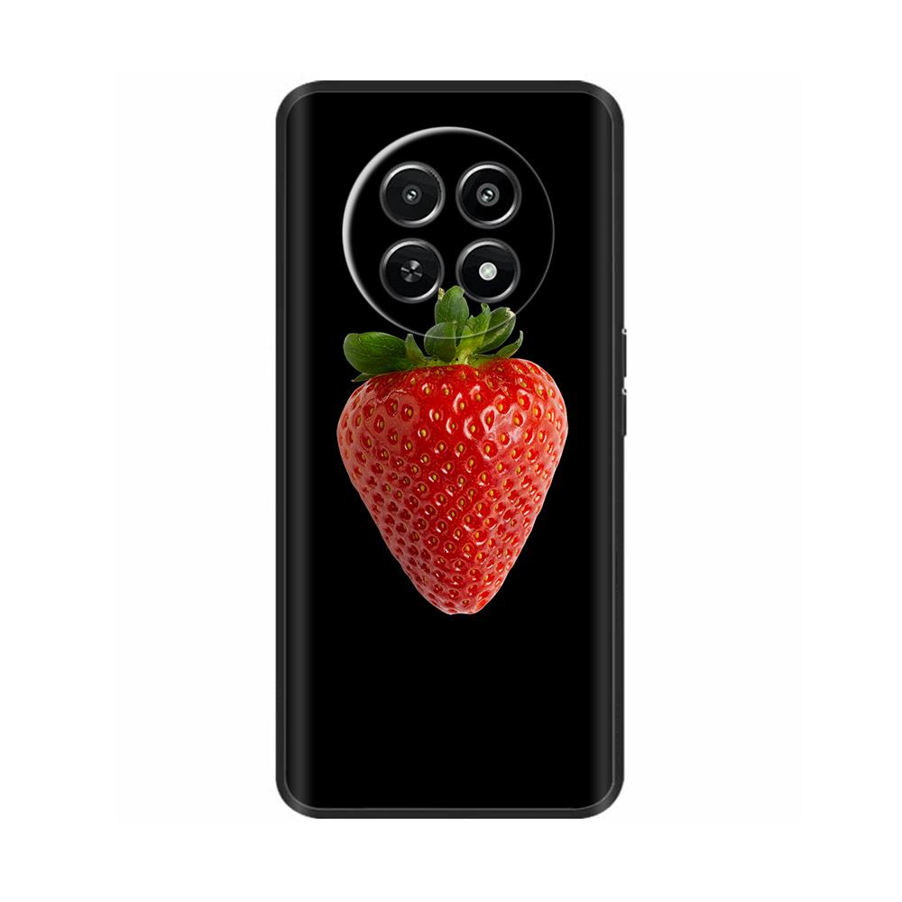 Für Realme 12 5G 12X Handyhülle Cover Blumen Aufdruck Weiches Schwarzes TPU Fundas Für Realme12 12 X Bumper Schale Para Coque Etui Capas