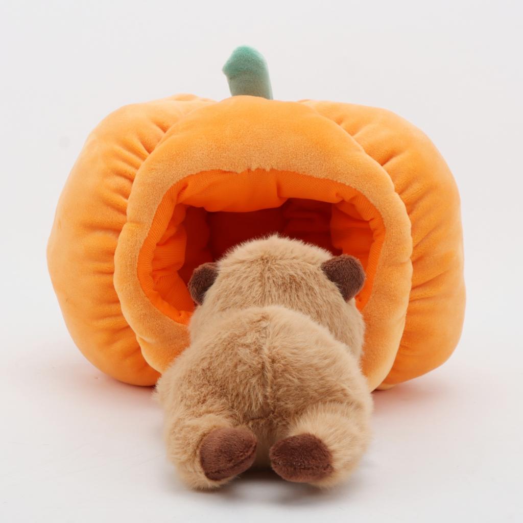 Adorable Pumpkin Capybara Plush Toy-2-in-1 Reversible Stuffed Animal Cute Spooky Holiday Capybara/Pumpkin Present Children Spooky Holiday Horror