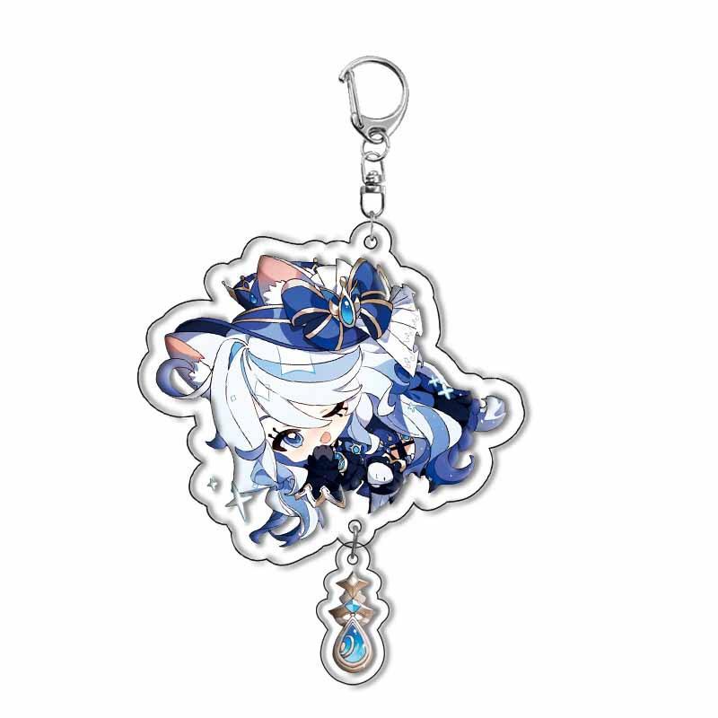 Project Anime Keychain for Fontaine and Natlan Characters Sigewinne Charlotte Navia Neuvillette Clorinde Freminet Keyrings
