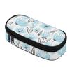 Pencil Case Portable Durable 300D Polyester Zipper Closure with Main Compartment Mesh Pocket and Pen Slots for Classroom Use