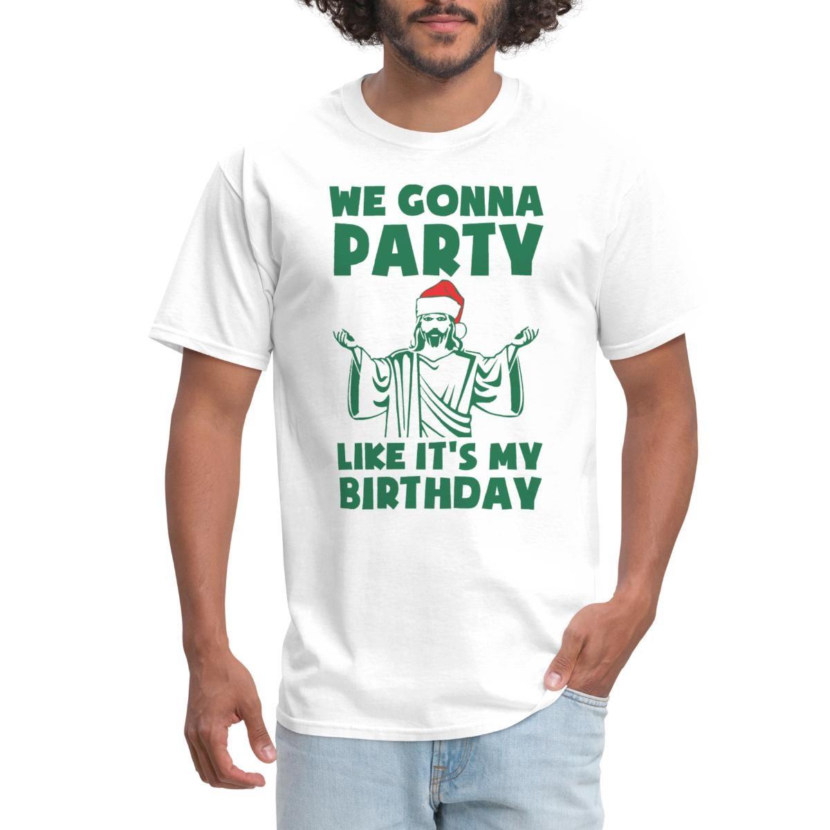 Jesus We Gonna Party Like It s My Birthday Funny Men s T-Shirt M