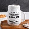Charming 13oz Unique Design White Ceramic Mason Jar Mug Adds Elegant Touch To Your Hot Chocolate Coffee and Milk Enjoyment