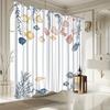Ocean Themed Shower Curtain, Seashells & Fish Illustration, Fade-Resistant Polyester, Vibrant Underwater Scene