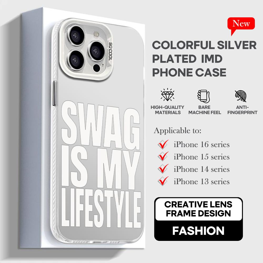 Hip-hop Swag logo lifestyle moda Custodia per Telefono Per lMDColor Guscio Argento Per lPhone 17 16 e 15 14 13 12 11 Pro Max Plus