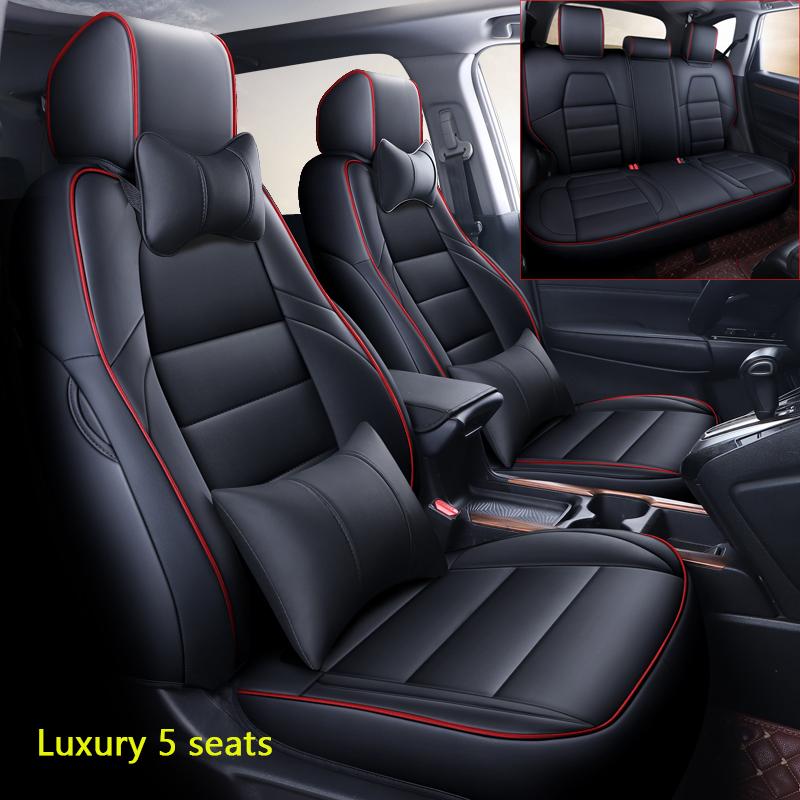 Luxury Waterproof Car Seat Covers For Honda CRV 2017-2026 Faux Leather Original Vehicle Design Full Set Auto Accessories