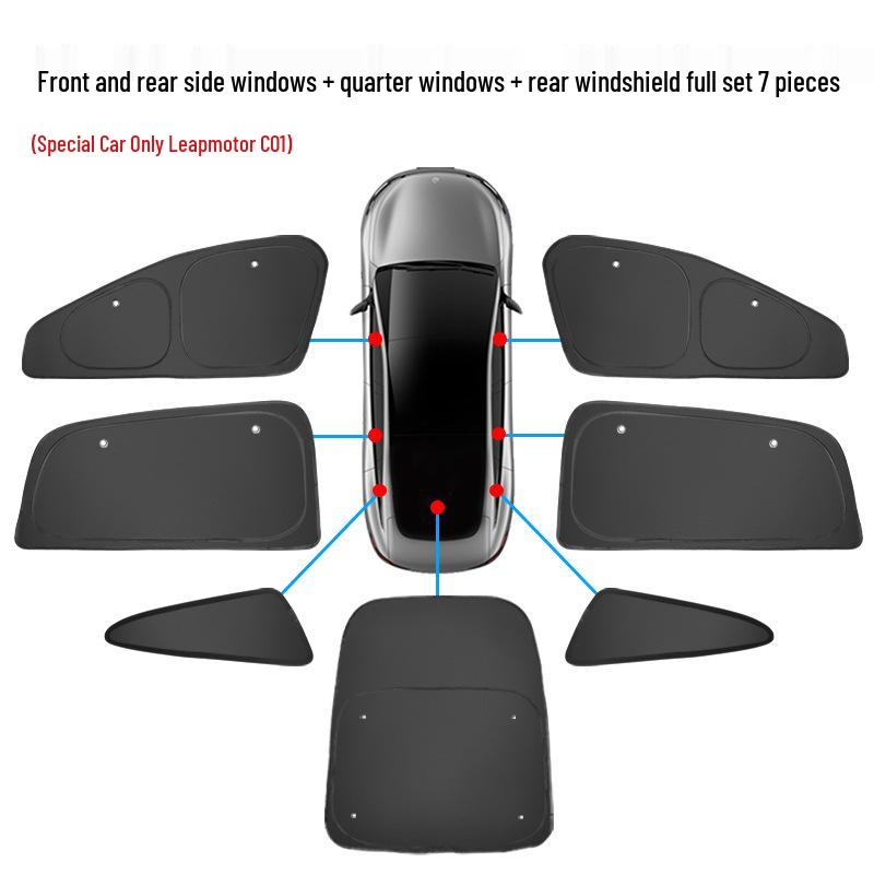 Leapmotor C01/C11 Window Sunshade: Privacy, Lightproof, Heat Insulation, Anti-Peeping Protection