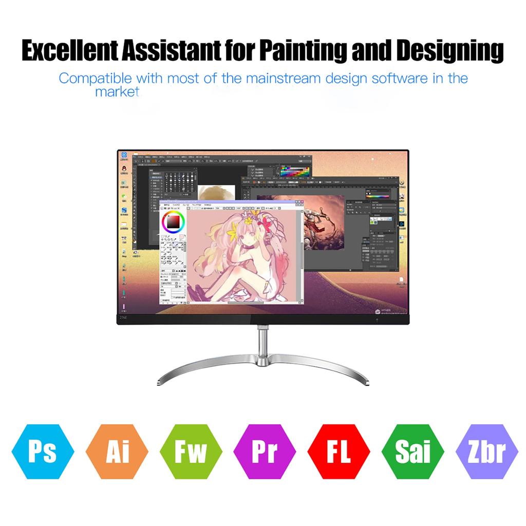 10x6 Inch Professional Graphics Drawing Tablet 12 Express Keys with 8192 Levels Support PC Laptop Connection