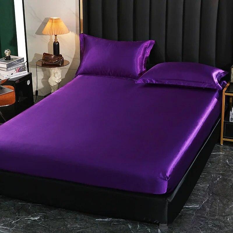 Luxuriöses Satin-Spannbettlaken, hochwertiger Matratzenbezug, einfarbiges Bettlaken mit Gummiband, Bettlaken 140 x 200, 160 x 200 Spannbettlaken