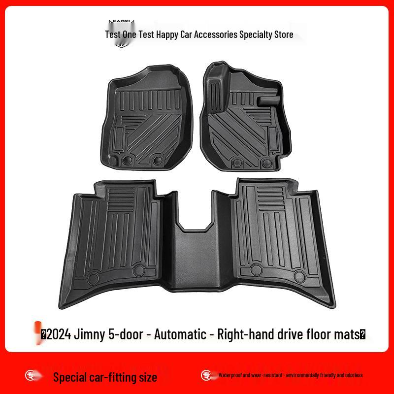 Jiminy Suzuki Jimny TPE Floor Mats - High Edge, Wear-Resistant, Waterproof, Left/Right Hand Drive Compatible, Carpet Surface.