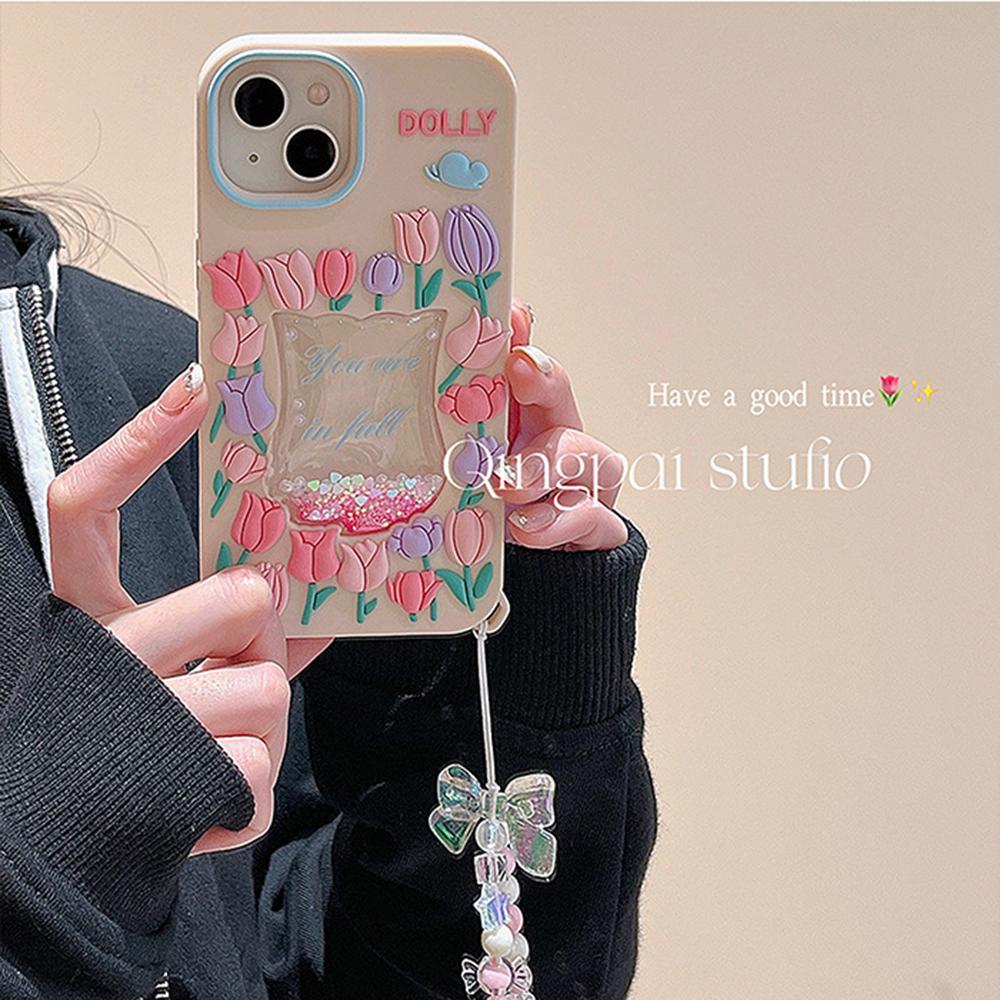 

Чехол для телефона с мультяшным декомпрессионным жемчугом, зыбучим песком, тюльпаном, совместимый для iPhone 14 13 12 Pro Max 11 7 8 Plus X XS XR X Max, силиконовый защитный чехол