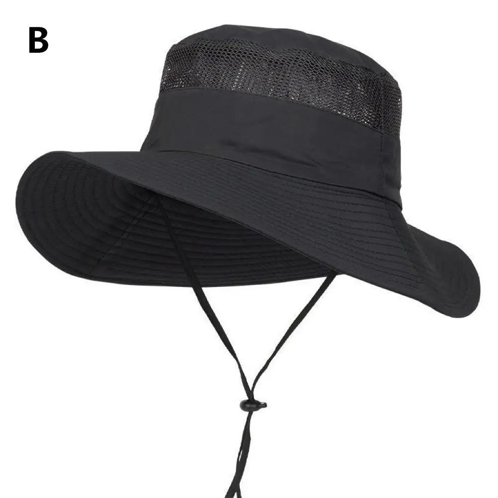 Summer Breathable Mesh Sun Protection Visor Anti UV Bucket Outdoor Fisherman Wide Unisex Neck Cap Men Hat With Hat Cover Br K7Q3