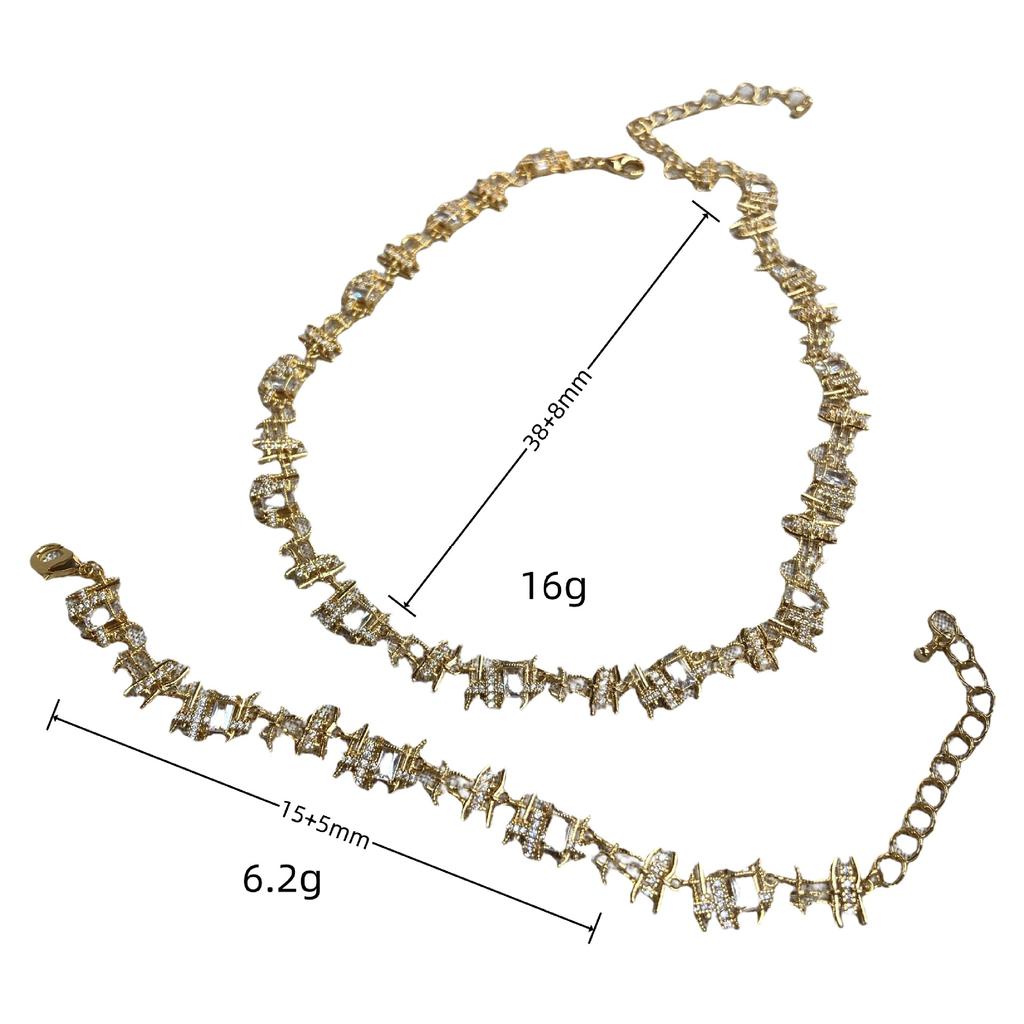 Original Design Niche Retro Woven Gemstone Necklace Light Luxury High Sense Medieval Collarbone Chain