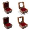 Compact Wood Rings Box Sturdy Rings Case for Engagement Portable Wood Ring Box for Wedding and Proposal Keepsakes
