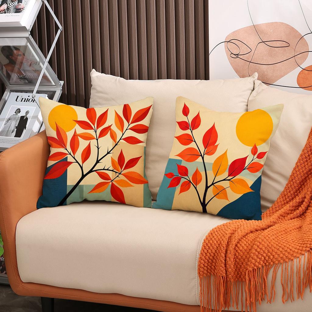 Autumn Sunset Print Pillow Case Simple Versatile Set Combination Cushion Cover Home Decoration Sofa Pillow