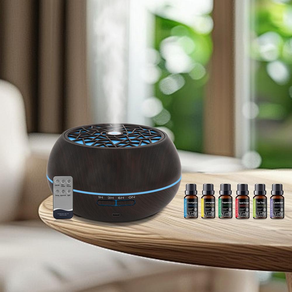

Diffuser For Home 550ml Aromatherapy Diffuser with 6 Oils Auto Timer Soothing Mood Lights