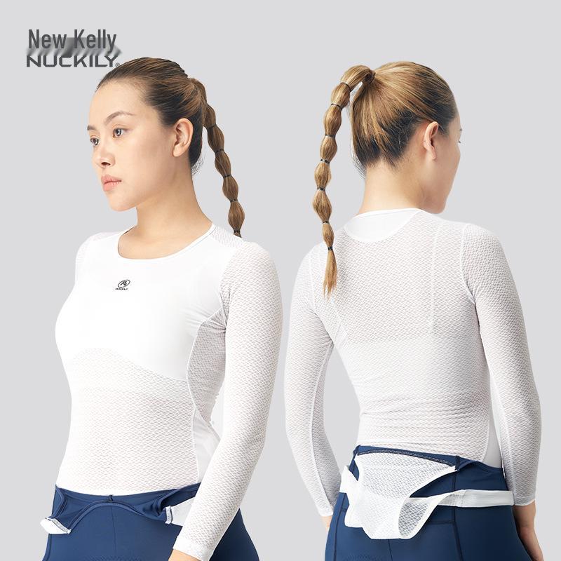 NUCKILY Women s Long Sleeve Quick-Dry Breathable Cycling Jersey for Road and Mountain Biking - Autumn S белый