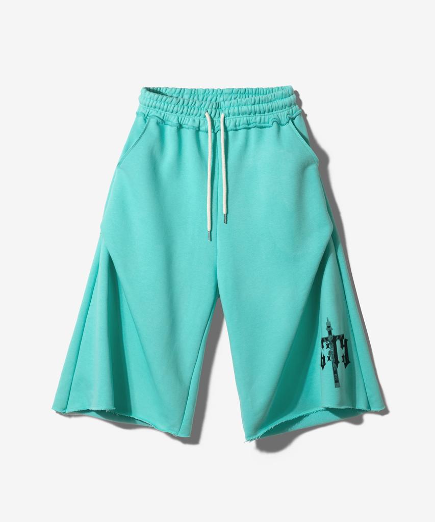 Paensyo 6:19 Cross Geometry 3/4 Sweat Pants - T Blue