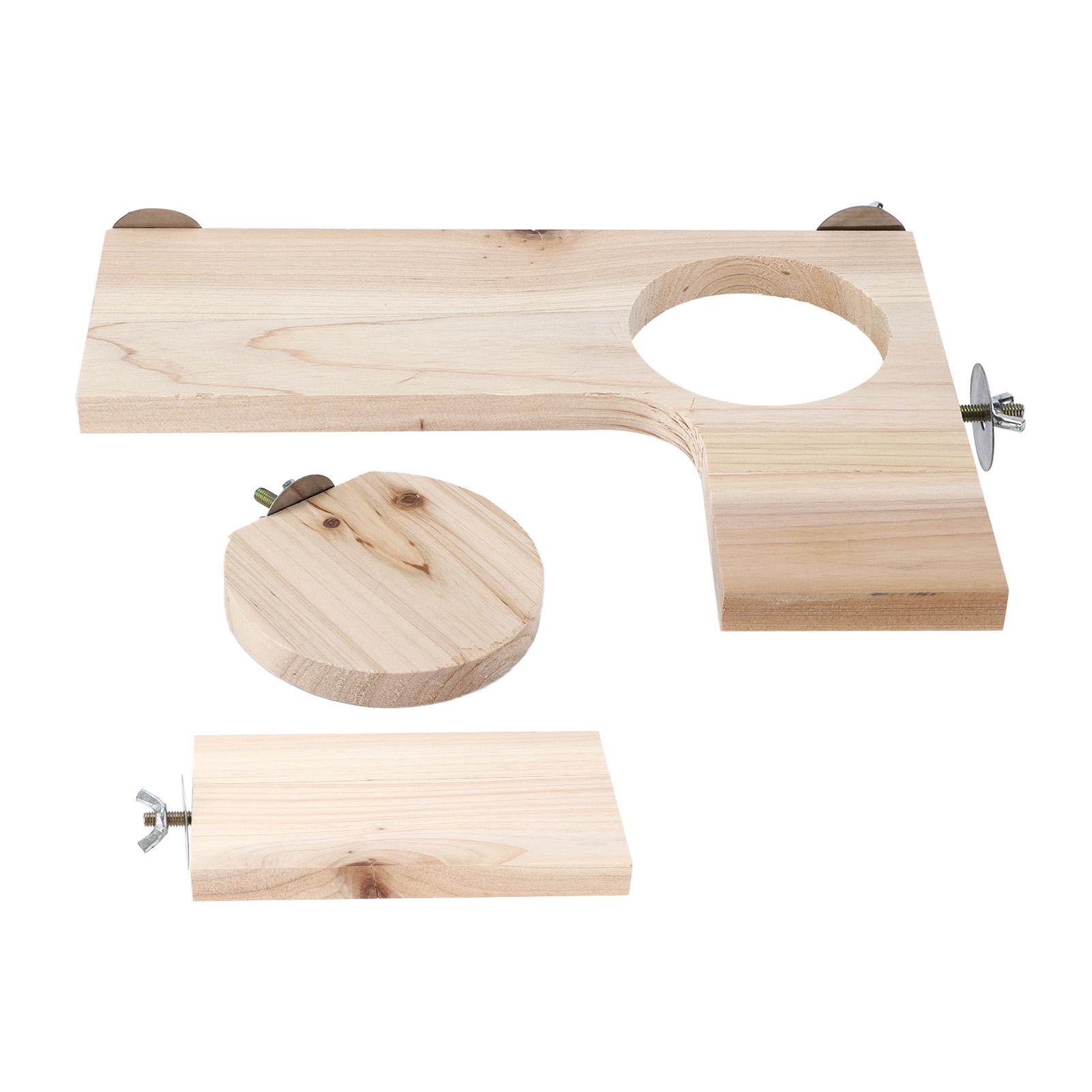 

3 шт. Набор деревянных платформ для шиншилл, Г-образная деревянная платформа с круглым отверстием для хомяка-шиншиллы