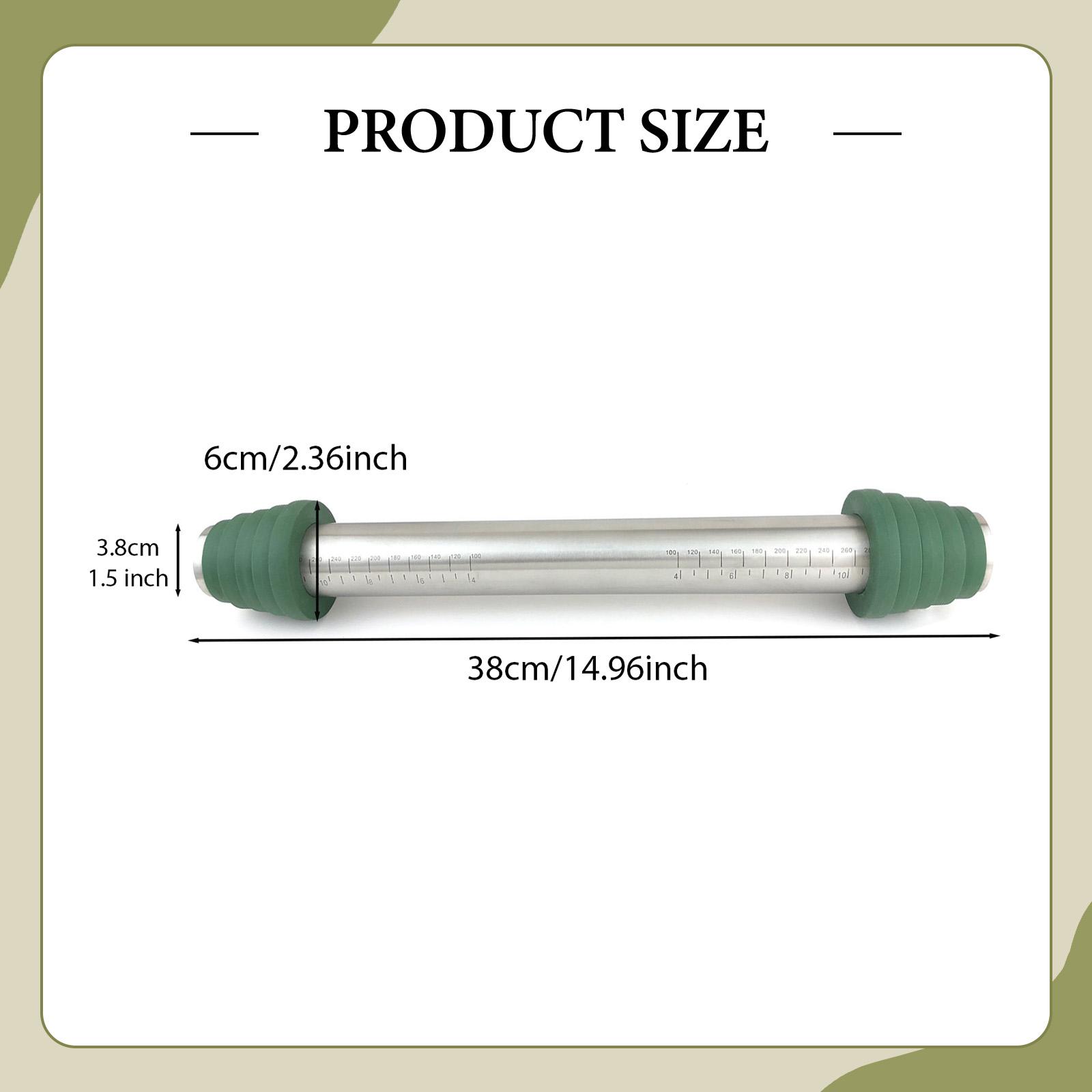 

Stainless Steel Rolling Pin Home Dough Roller for Pastries Dumplings Ravioli Kitchen Cooking Tool Adjustable Thickness Rings