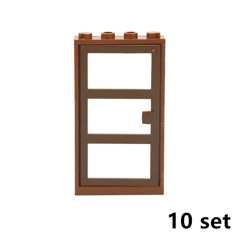 DIY Zubehör Stadt Freunde Haus MOC Teile Zaun Treppen Leiter Tor Bausteine Tür Fenster Figuren Garten Leduo Ziegel