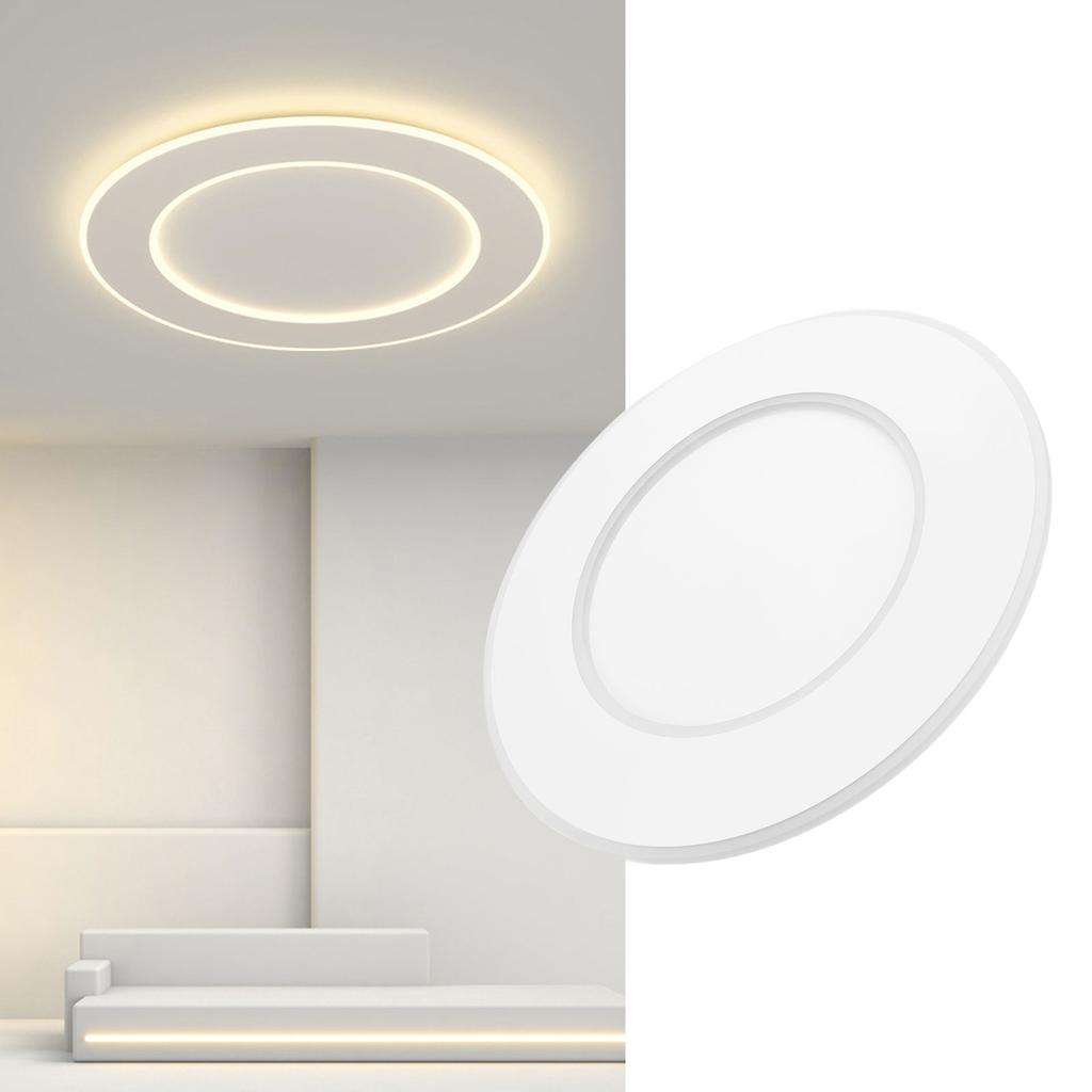 LED Flush Mount Ceiling Light 3000K To 6000K Dimmable Modern Round Ceiling Light Fixture with Remote for Bedroom Kitchen
