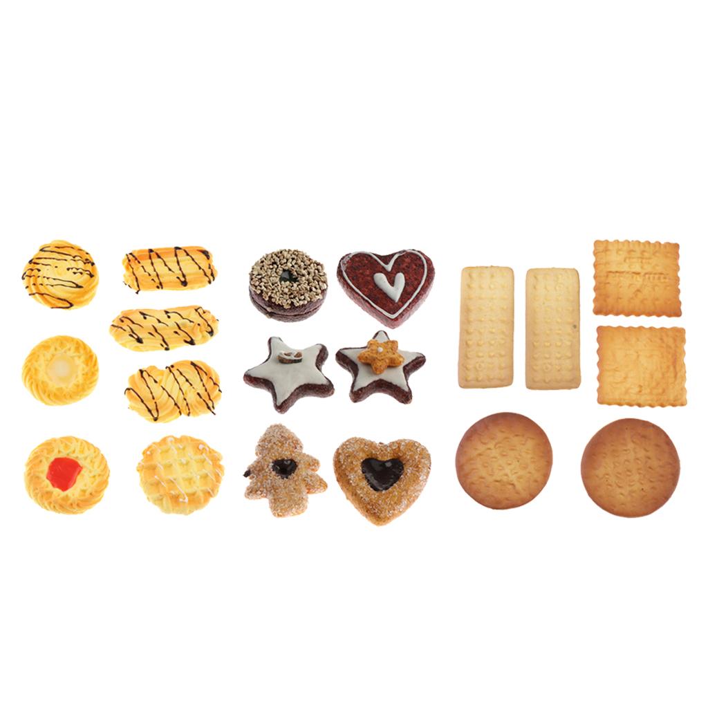 Artificial Dessert Decoration PU Biscuit Cookie Display Pretend Play Toy for Kids Wedding Exhibition