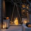 2D Flat Halloween Flying Broomstick Ghost Dark Style Iron Ghost Hanging Light with Broom Pumpkin Halloween Ghost Light