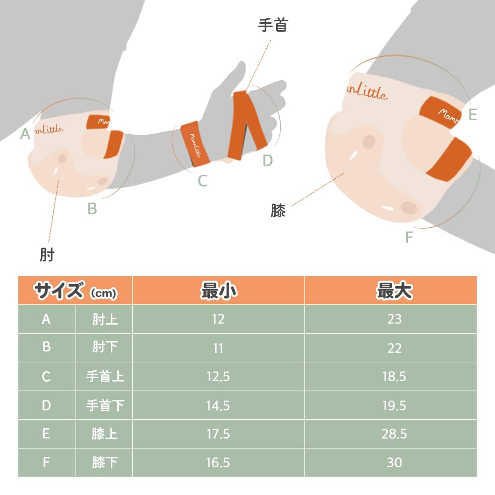 MomnLittle Kids Protector for Children KneeElbowWrist Protective Gear 6 Piece Set Bicycle Skateboard Guard Kickboard Kids Supporter Junior Kids