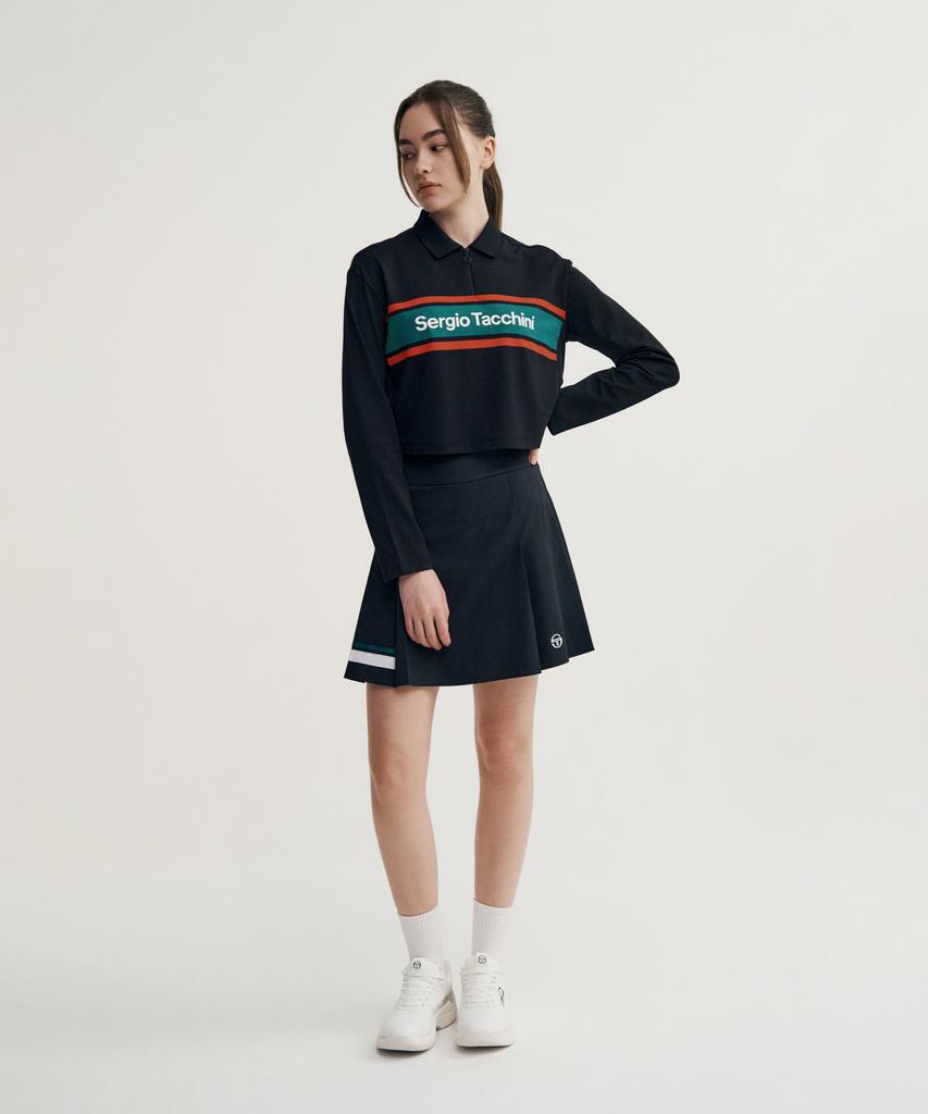 SERGIO TACCHINI W Flag Long Sleeve Crop Polo Shirt