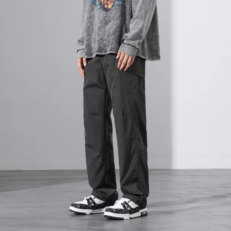 Sweatwear Waterproof Rush Pants Windproof Straight Large Basic Sweatpants Cargo Pants Men Solid Color Streetwear