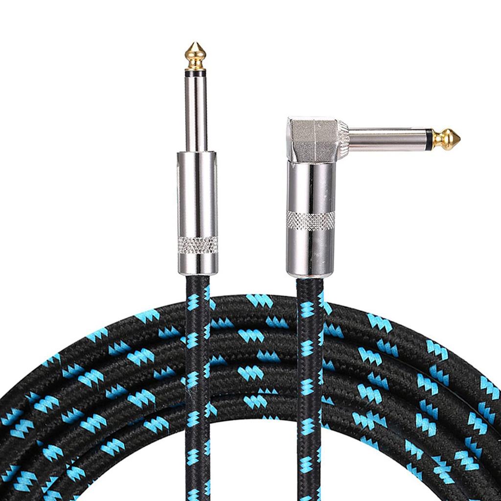 DanYun Guitar Shield Cable, 1m, 3m, 5m, SL-Type 6.35mm, Fabric-Woven, for Guitar, Bass, Keyboard, Electronic Drums, and More, Durable Nylon Cable,